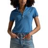 Polo Ralph Lauren Einfarbiges Logo Gestickt Slim Fit Kurzarm Poloshirt Damen Oberteile Blau WMPOKNINB920180-400