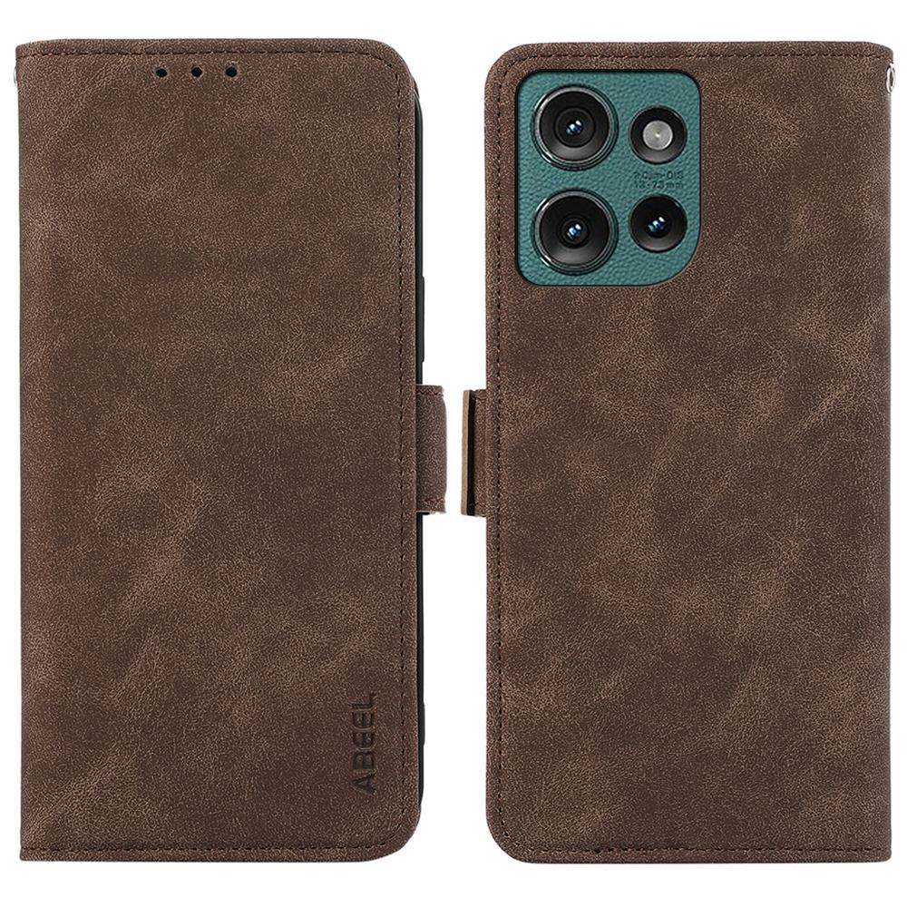 ABEEL For Motorola Edge 50 Neo 5G/Moto S50 5G/Thinkphone 25 5G Case PU Leather Folio Stand View RFID Blocking Phone Cover