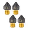 4 Pcs 3D Printer Nozzles Three Hole High Flow Fast Printing Extruders PTFE Coated Brass Print Head for Ender‑3 Ender‑3