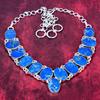Blaue Meeressediment Halskette Edelstein Schmuck, 925 Sterling Silber Verstellbare Kette Halskette, Geschenk für Frauen Handgemachte Halskette