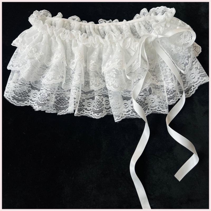 Industrial Ballet-Inspired Lace Tie Layered Bow Skirt - Women s Korean Spring/Summer Collection One Size