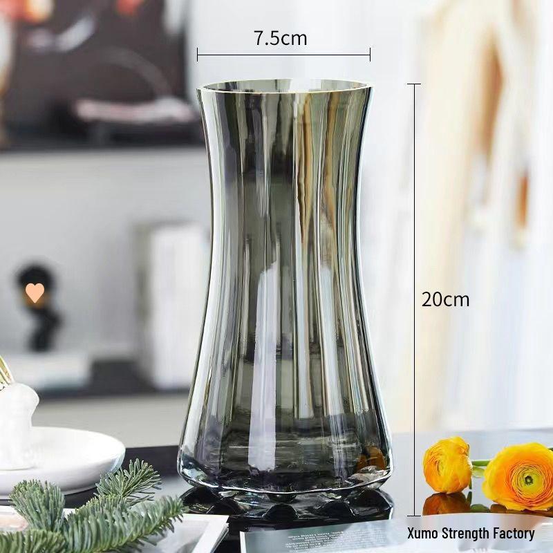 Light Luxury Nordic Glass Vase for Hydroponic Lily Flower Arrangement