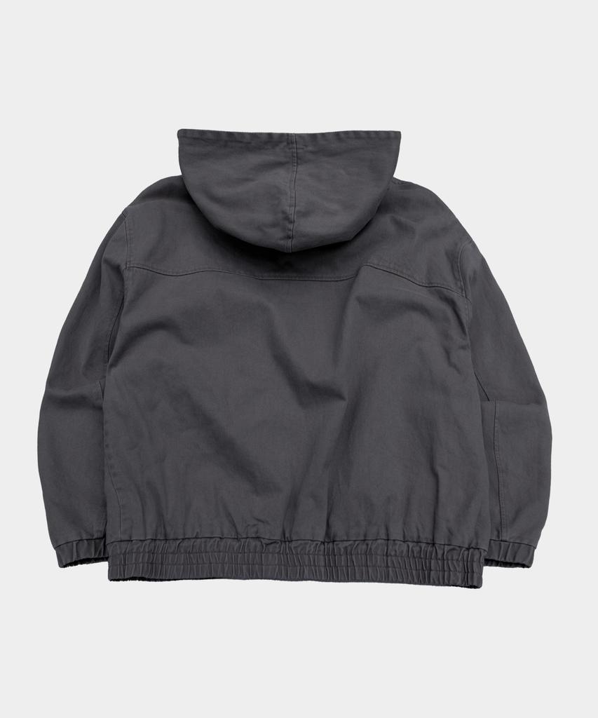 Placestudioman Comfort Tab Point Multi Big Pocket Cotton Hooded Zip-Up Jacket [Charcoal]