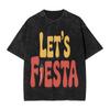 Men Women Tshirt Lets Party Fiesta Washed Tshirts Trendy Cool  Summer Tees Y2k Retro Print Cotton Clothing New Arrival