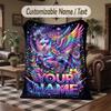 Einhorn-Thema Decke mit individuellem Namen und Text Personalisierte Decke Weiche Gemütliche Decke für Zuhause Sofa Bett