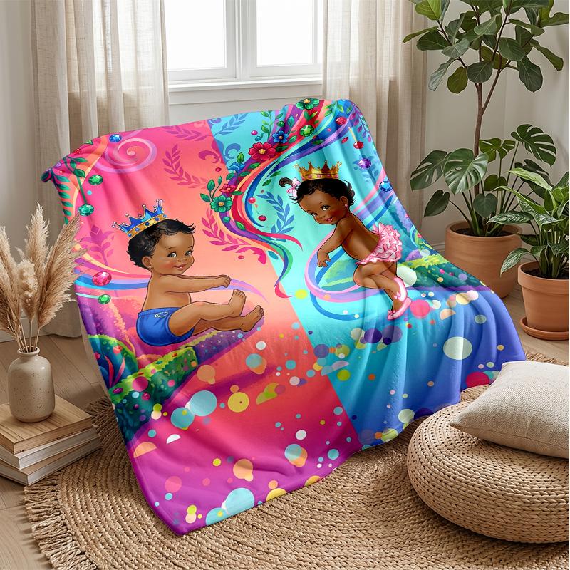 Royal Princess Throne Theme blanket Lightweight Warm Flannel Blanket Decorative Throw Blanket for Home Decoration
