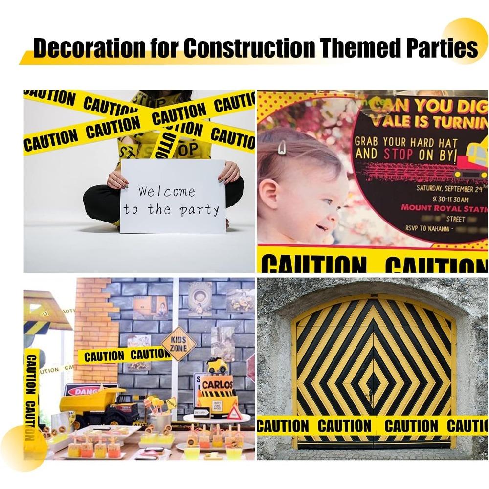 Yellow Warning Tapes Caution Keep Out Sign Barrier Safety Reminder Sticker For Store Warehouse Factory School