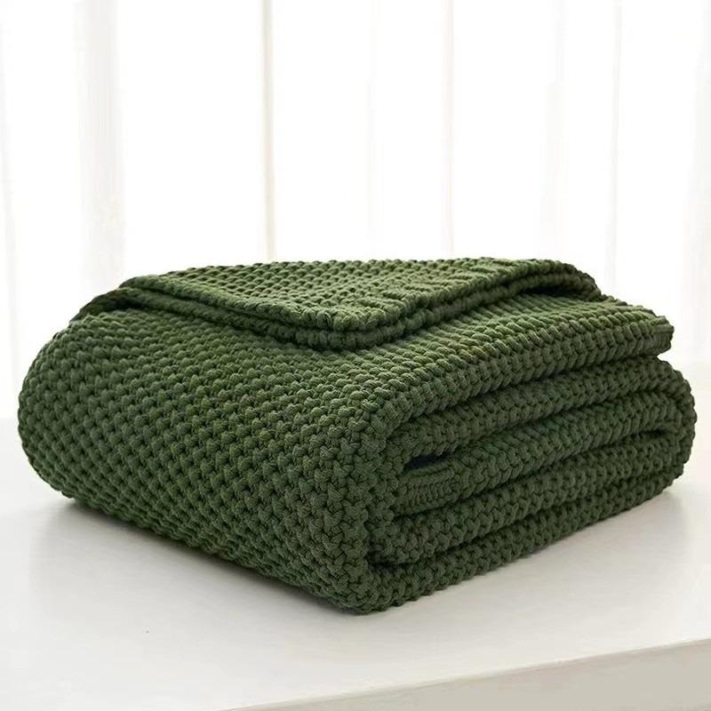 New Nordic Style Fringed Knitted Blanket Office Air Conditioner Lunch Break Blanket Wool Blanket Sofa Blanket Can Be D