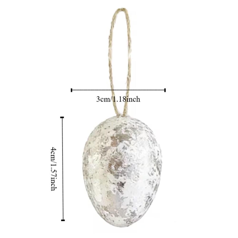 24 Piece Plastic Easter Silver/Golden Foil Egg Hanging Easter Decorative Ornament  Indoor