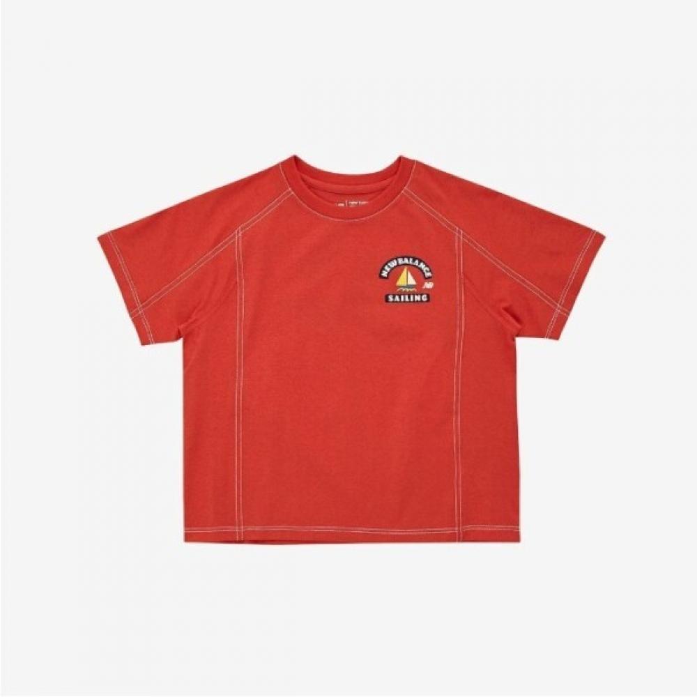 

New Balance Kids Beach Lounge Loose FiT T shirT Nk9ee2601u Red (20)Red/160