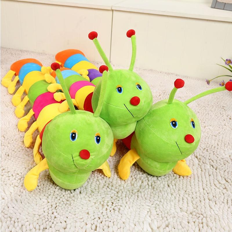 Colorful Caterpillar Plush Toy Stuffed Animals Doll Long Body Pillow Gift