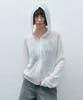 Mongdol Crochet Knit Zip-Up Hoodie In Ivory Mdcd040Ivory