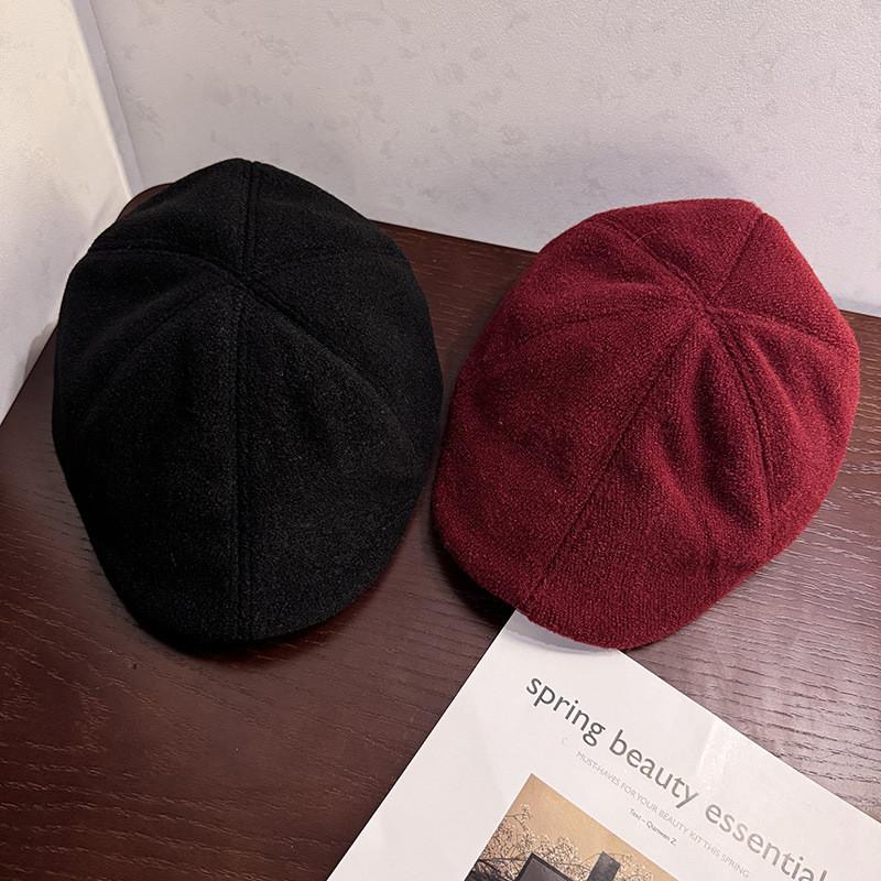 Classic Solid Color Womens Beret With Short Brim For Autumn Winter Fashion Accessory
