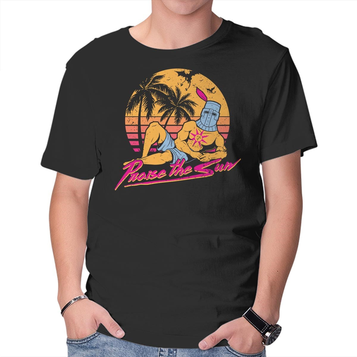 Unisex Crew Neck T-Shirt Praise the Summer Graphic Short Sleeve Casual Tee XL