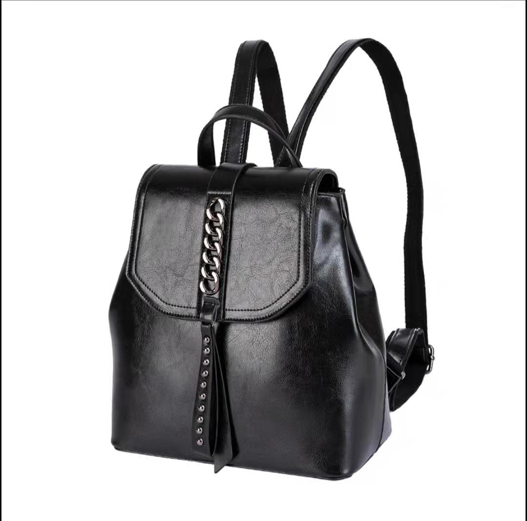 

Women s Trendy Fashion Cowhide Leather Backpack - Large Capacity, Soft, 2025 Style чёрный