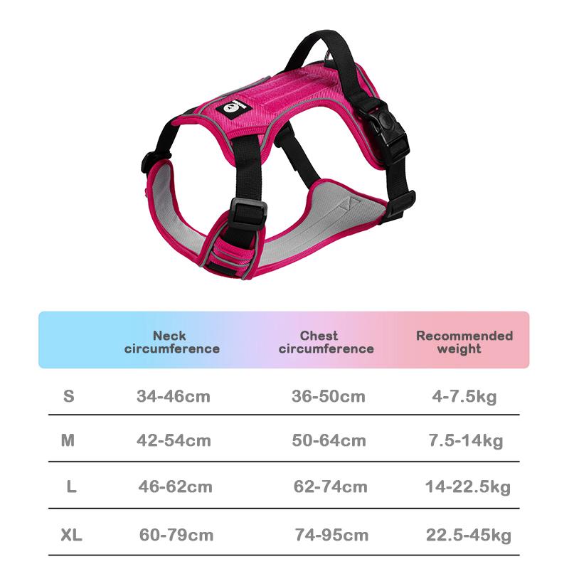 No-Pull Dog Harness With Refletive Strap for Large & Medium Dogs Pet Leash Set Anti-Escape Heavy Duty Walking Harness In Stock S