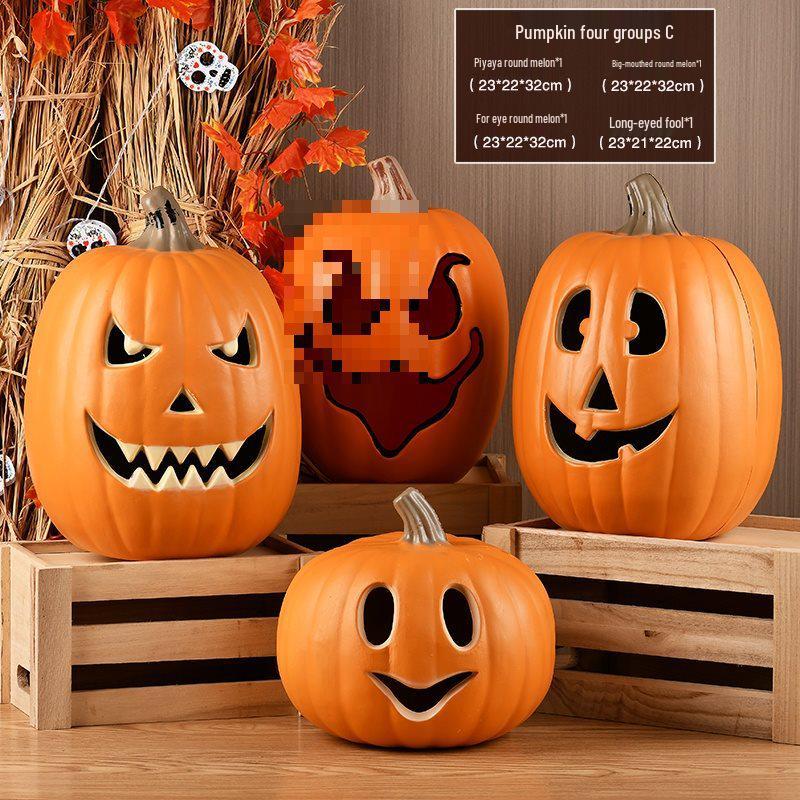 Halloween Light-Up Hollow Pumpkin Lantern for Outdoor Decor