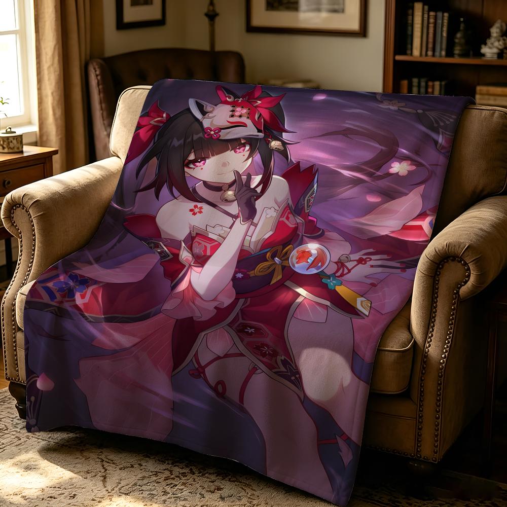 game H-Honkai Impact-T Throw Thick Comfort Flannel Quilt, Multi-scene Use Indoor Outdoor Daily Nap