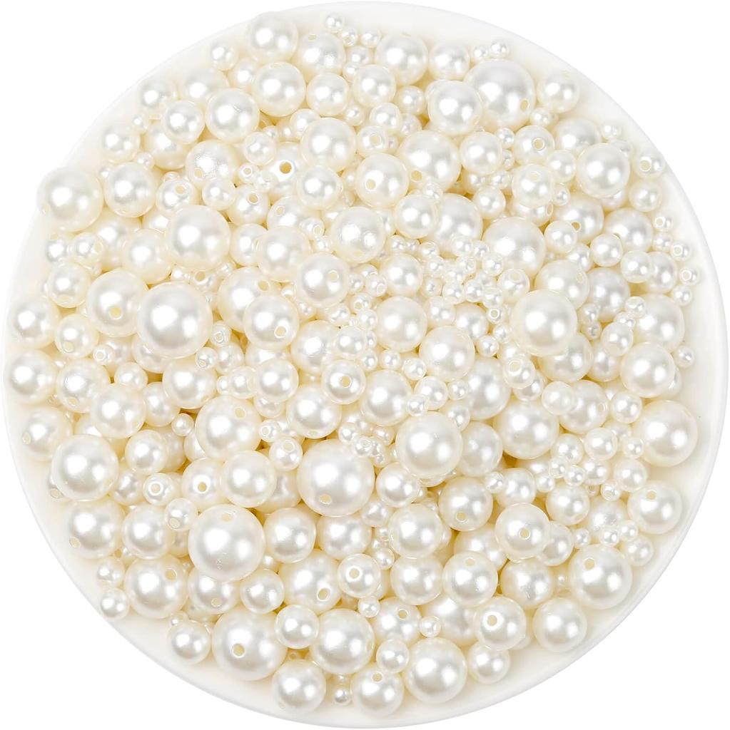 7-2200pcs ABS Pearl Beads Loose Round Beads Craft For Fashion Jewelry Making Acrylic DIY Imitation Beads 4mm/6mm/8mm/10mm/12mm