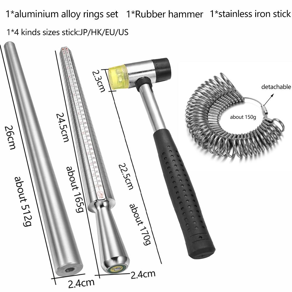 10 Style Finger Sizes Measuring Equipment Metal Stick Ring Sizer Ring Stick Enlarger Mandrel Gauge Tools Set For Jewelry Making