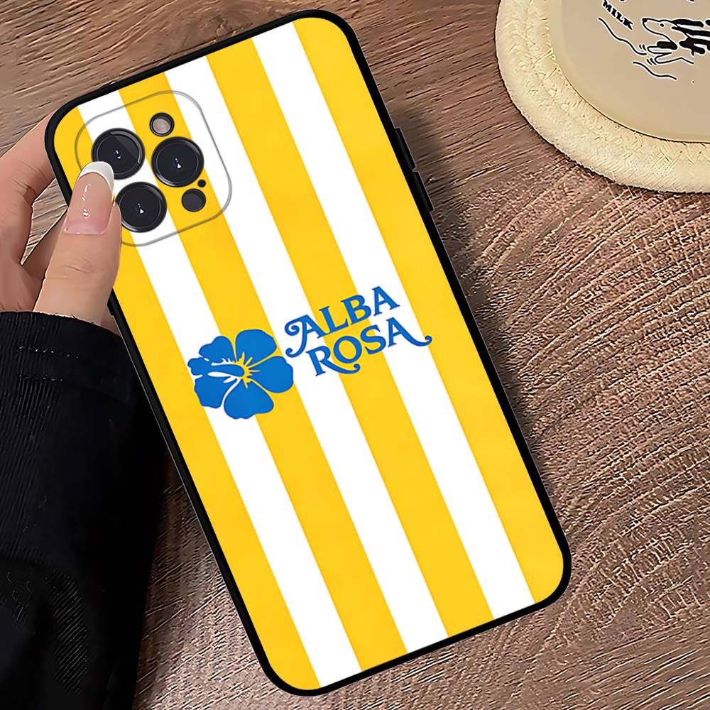 

Fashion A-ALBA R-ROSA Phone Case For IPhone 17 16 15 14 13 12 11 Pro Max Plus Mini Silicone Black Cover iPhone 12 pro