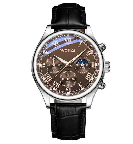 

Модні Ділові Тристрілкові Римські Цифри Бамбуковий Ремінець Кварцовий Годинник