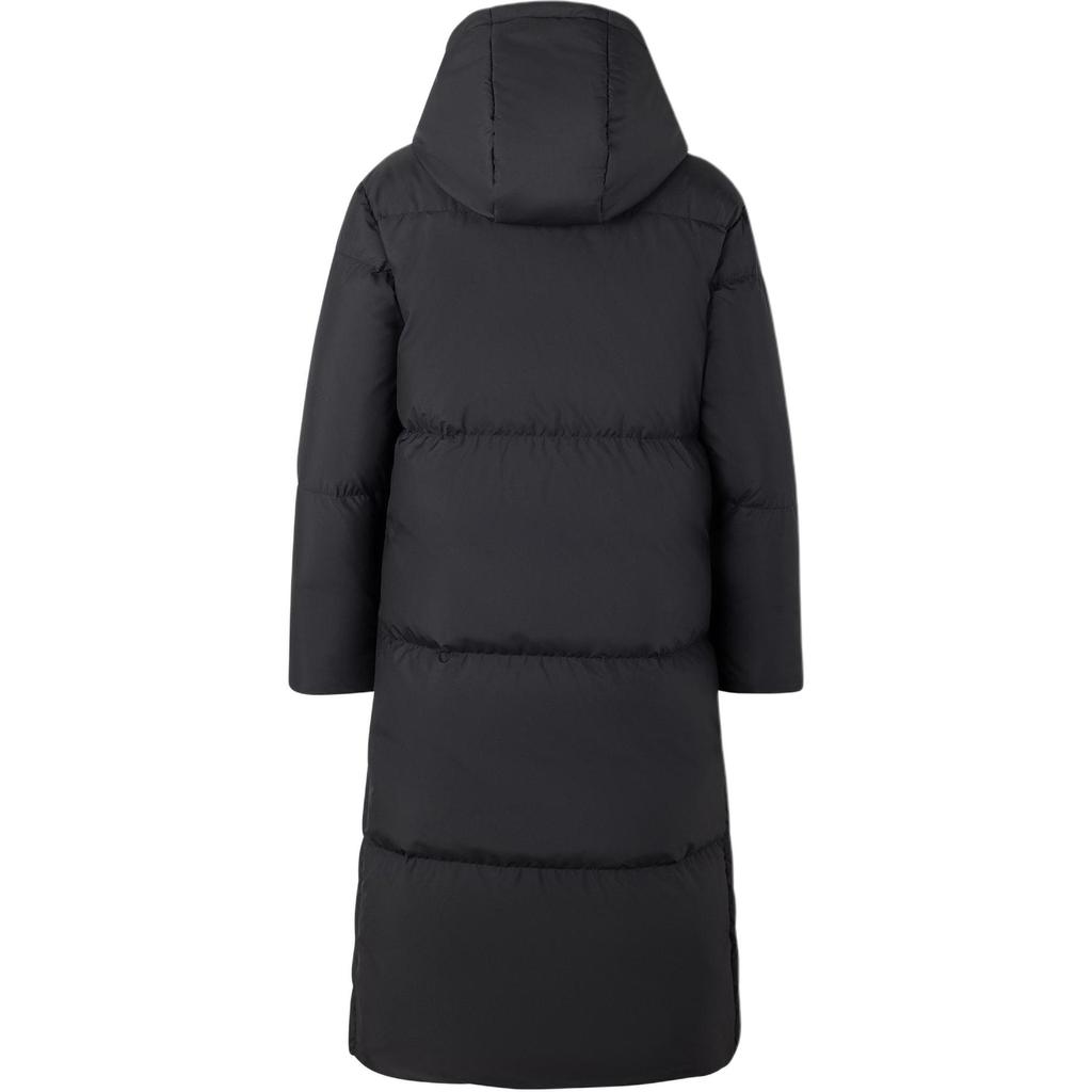 Adidas Puffy Long Down Jacket Water-Resistant Warm Sports Casual Hooded Long Sleeve Down Jacket Women Jacket Black JV6197