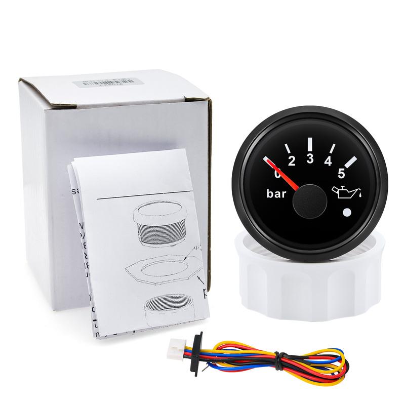 52mm Oil Pressure Gauge 0-5bar/0-10bar With Oil Pressure Sensor Red Backlight Car Digital pointer for Car Boat Marine