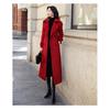 Womens Long Wool Blend Coat Thick Winter Overcoat Slim Fit Double Breasted Trench Style