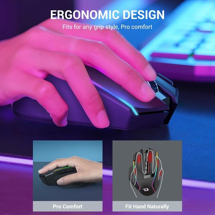 Redragon M915WL Wireless Gaming Mouse, 16000 DPI, Black