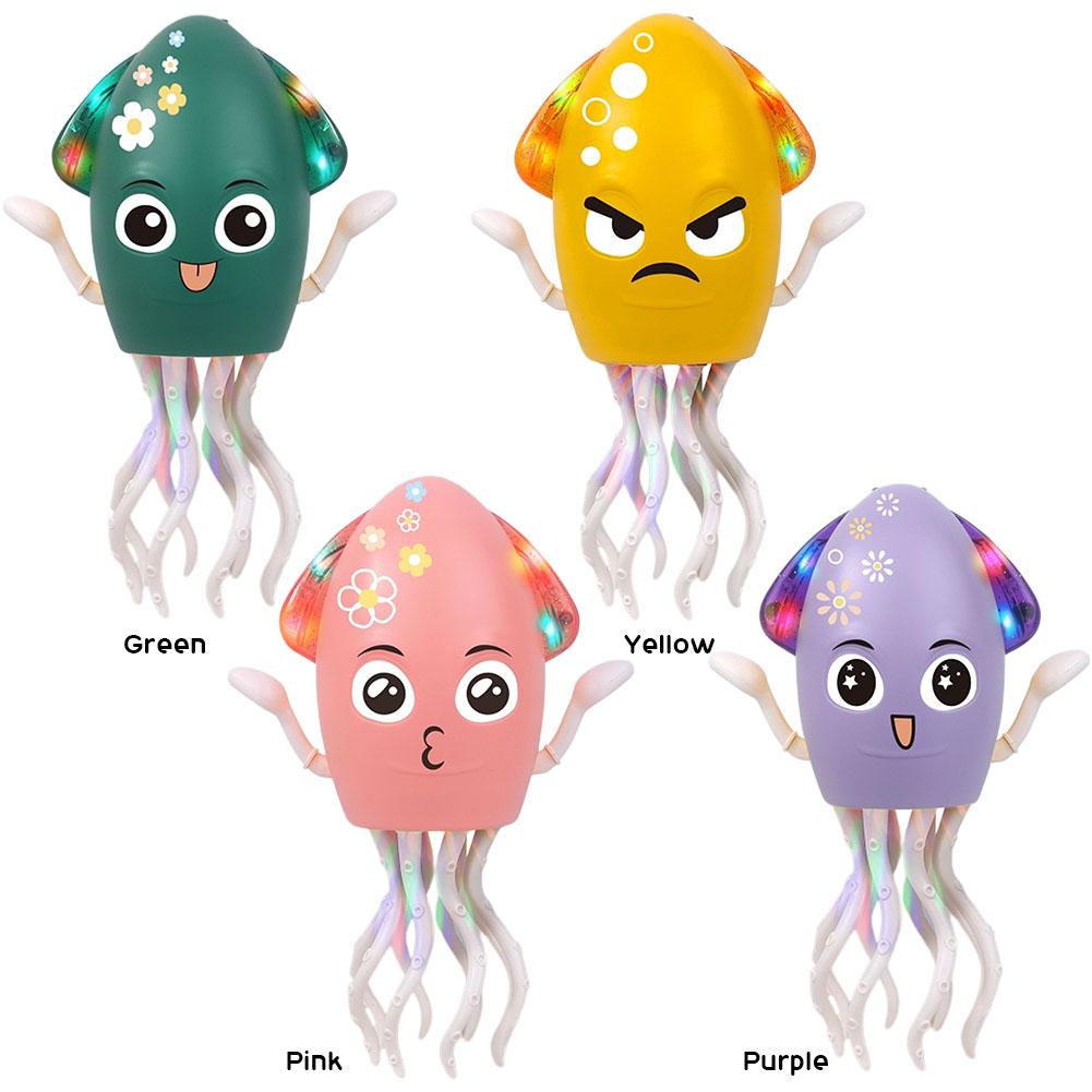 Cartoon Electronic Octopus Toy Smart Obstacle Avoidance Electronic Light Up Music Toys USB Rechargeable Children Development Toy