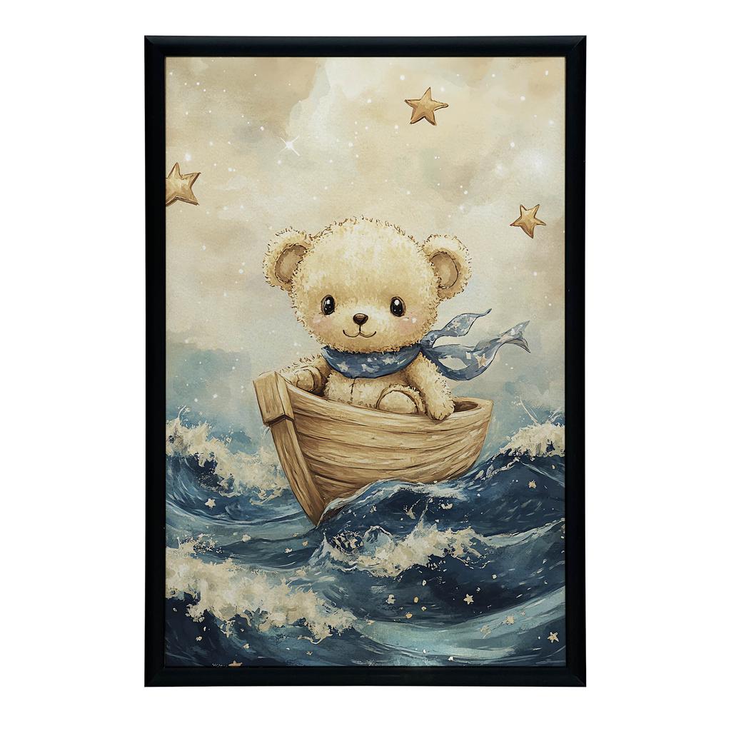 Poster Nalle i Łódź Poster Nalle i Łódź, 30X40 cm, Träram Ljus Ek, Matt Papper 230 gsm