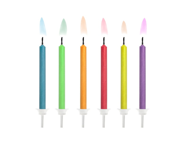 Magic Birthday Candles Colorful Flame 6 Pcs
