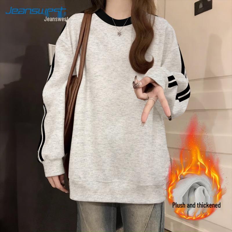 JEANSWEST Women's American Casual Crewneck Sweatshirt