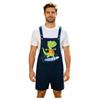 S-XXL Tuta Pigiama da Uomo con Stampa Dinosauro Cartone Animato Colore a Blocchi Posteriore Tasche Spallacci Regolabili Shorts a Salopette Tuta Pigiami