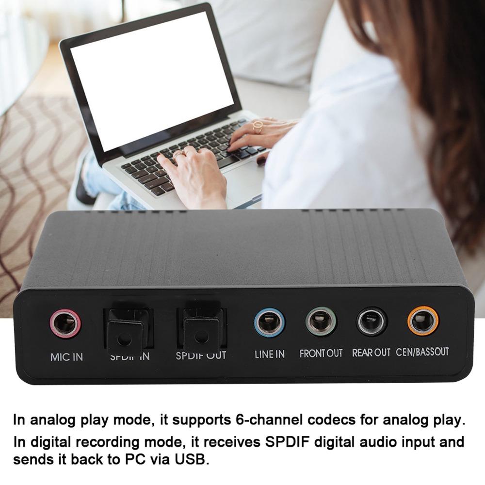 5.1 Channel External Sound Card Plug and Play for SPDIF Audio Input Sound Card Karaoke Recording