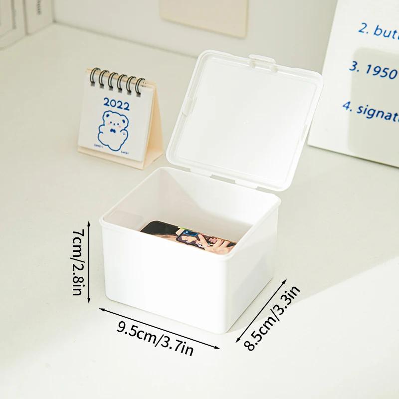 Kpop Card Storage Box Plastic Small Card Storage Box Idol Albumes Storage Container Dustproof Jewelry Collection Organizer