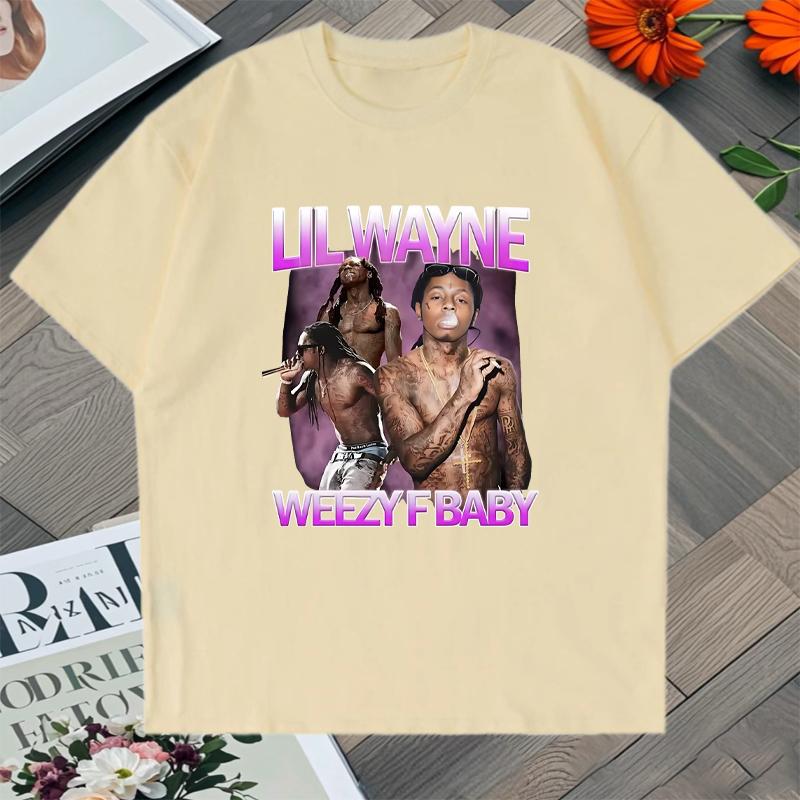 Hot Sale Rapper Lil Wayne Weezy F Baby Graphic T Shirt Print 100 Cotton Unisex Women Short Sleeve Tshirts Gothic Unisex Clothing