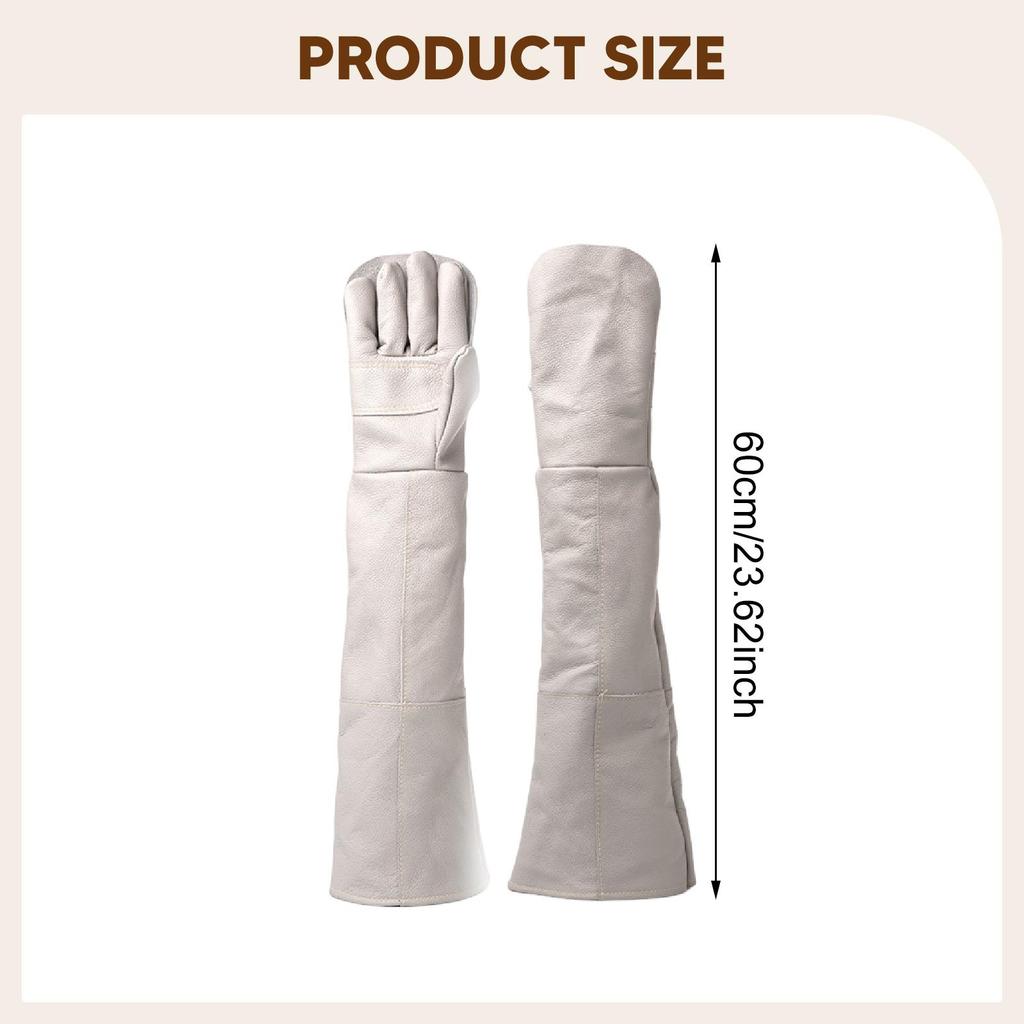 Animal Handling Gloves Bite Resistant Multiuse Scratch PU Leather Work