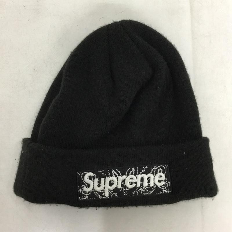 Used Supreme Hat Knit Cap New Era Box Logo Beanie Paisley Box Logo 19AW 19FW