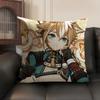 Gorou Genshin Impact Cute Cushion Cover Natural Linen Organic Fabric Double-Sided Printing Sofa Home Decor Gift Pillow Case