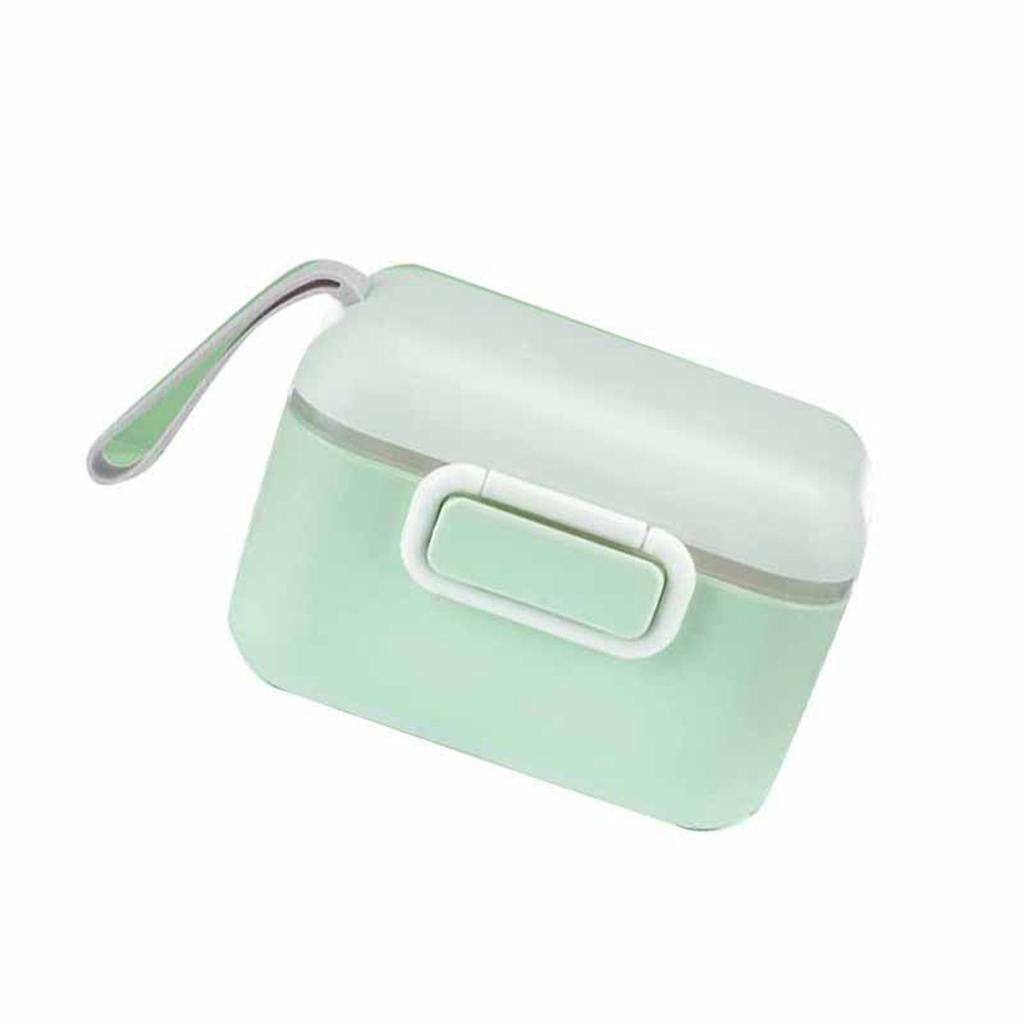 Milk Powder Storage Box PP Shell BPA Free Portable Baby Milk Powder Container Box with Lanyard Green