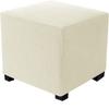 Square Ottoman Cover Polar Fleece Elastic Footstool Slipcover Furniture Protector For Home Pouf