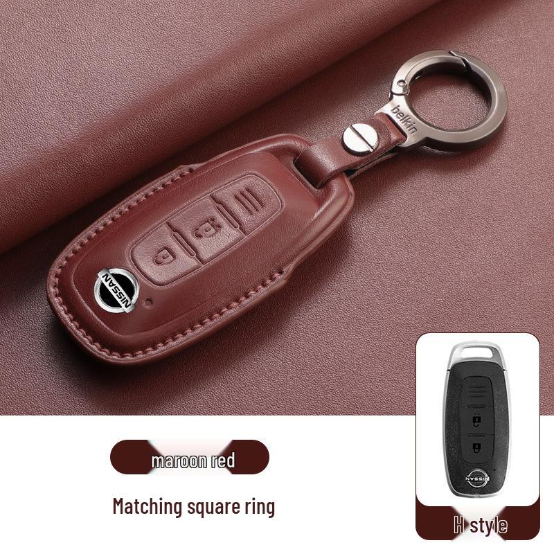 Nissan Altima 23 Model Key Case Suede Leather - Fits 14th Gen Sylphy, Qashqai, X-Trail, Kicks, Murano, Tiida