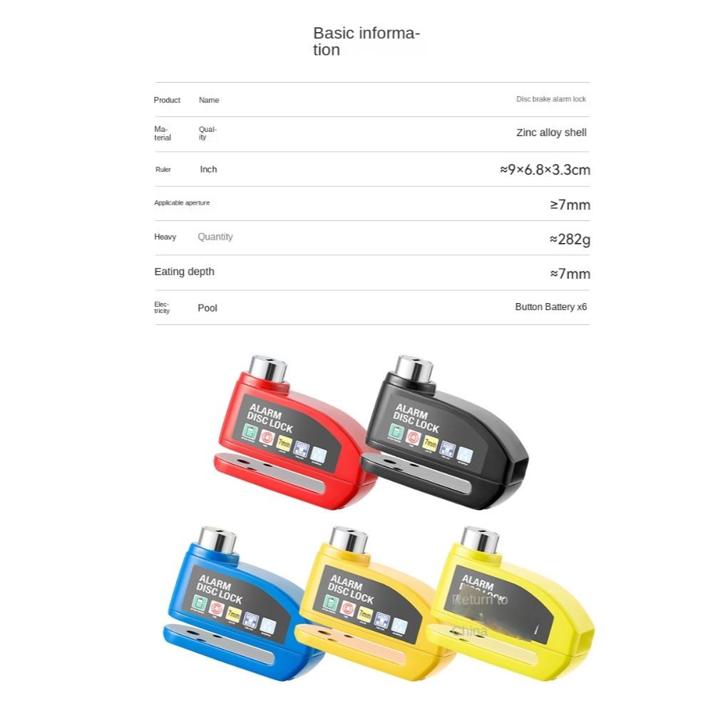 Blocare de frână cu disc pentru roată de motocicletă, antifurt, de securitate, cu alarmă, din aliaj de aluminiu, încuietori de siguranță pentru biciclete pentru bicicletă electrică, scuter