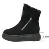 Fashion Winter Fashion Patchwork Snow Boots Women Non Slip Platform Snow Boots for Woman Faux Suede Short Plush Warm Booties Lady