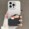 Sleeping Shin-chan iPhone Case for 13/14 Pro, 15 Pro Max, 16 Pro, 17 In Silver