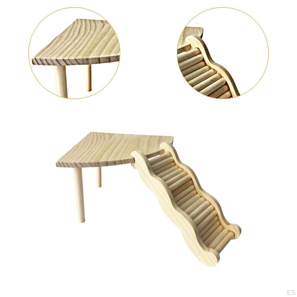 Hamster Play Wooden with Ladder Animal Climbing Stair Activity Playground Habitat Cage Accessories