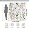 1 Delicate Orange And Peach Floral Shower Curtain, Soft Watercolor Design, With Hooks, Polyester Fabric, Machine Washable