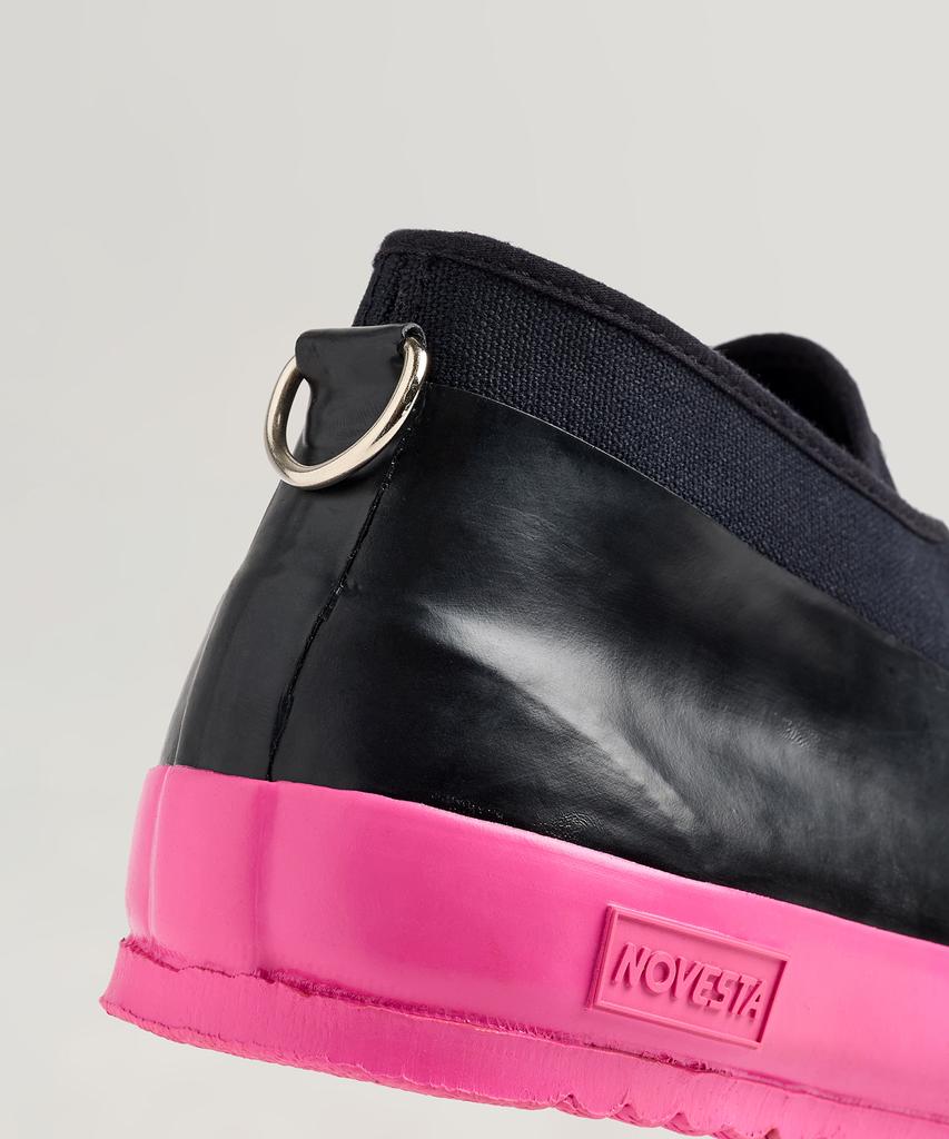 Baskets Basses en Caoutchouc Novesta Noir/Rose